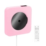 Portable CD Player with Bluetooth HiFi Speakers USB MP3 Music Player Remote Control Home Audio FM Radio, AUX Input/Output with 3.5mm Headphone Jack (Pink)
