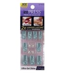 KISS IMPRESS PRESS ON NAILS ONE STEP MANICURE ALMOST FAMOUS with CHARM ACCENT