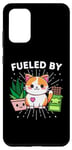 Galaxy S20+ Cat Happiness Fueled By Plants Chocolate CatFunny Kawaii Case