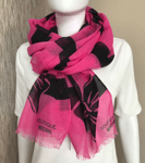 BOUTIQUE MOSCHINO PINK & BLACK STRIPE BOW SCARF MADE IN ITALY BNWT