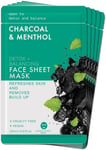 Happy Skin (20Ml) Face Sheet Mask with Charcoal and Menthol, Deep Cleansing, Det