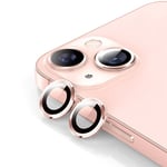 Hat Prince Linsskydd Aluminium + Härdat Glas iPhone 15 Plus rosa