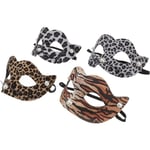 4 st leopard pvc mask Halloween mask maskerad mask för kvinnor Halloween spets maskercosplay kostymer maskerad masker mask dekor delikat djur mask