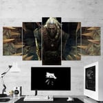 TOPRUN Prints on Canvas 5 pieces wall art print canvas painting The Witcher 3 Wild Hunt wall decor room poster for living room