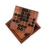 Iron & Glory | Solitaire Game | Wooden Puzzle Board | Travel Games For Adults | Solitaire Marble Game | Adult Board Game | Portable Board Games For Adults | Marble Solitaire Game | Retro Games