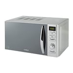 Tower T24019S Infinity Digital Solo Microwave with 6 Power Levels, 8 Auto Cook Options, 60 Minute Timer, Defrost Function, Stylish Mirrored Door, 18/10 Steel, 800W, 20L, Silver