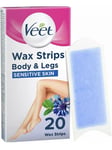 Veet Easy-Gelwax Hair Removal Wax Strips For Sensitive Skin Pack Of 20 Strips