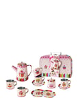 Coffee Set In Tin "Cupcake", 13 Pcs. Toys Toy Kitchen & Accessories Coffee & Tea Sets Multi/patterned Magni Toys
