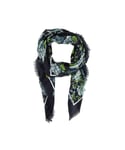 Gucci WoMens 400 Navy Blue Modal / Silk With Bloom Print Scarf 550905 4069 - One Size
