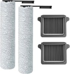 Ensemble d'accessoires pour Aspirateur Tineco Floor One S7 Pro , 2 Rouleaux Brosses et 2 Filtres HEPA pour Floor One S7 Pro.