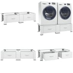 Dubbel förhöjningssockel för tvättmaskin torktumlare lådor vit - Förhöjningssockel - Förhöjningssocklar - Home & Living
