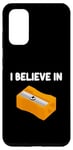 Coque pour Galaxy S20 I Believe in Taille-crayons manuel rotatif Pointe graphite