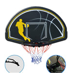 Wall-mounted Standard Basketball Hoop with Thicker Rebounds, Black Portable Backboard Rim Combo for Child/Youth, 44x28inch BTZHY (Color : Solid Circle)