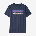 Patagonia Kids Regenerative Org Cotton P-6 Logo T (Blå (NEW NAVY) Large)