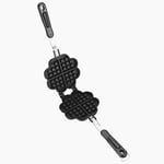 Non-Stick Waffle Iron for Heart-Shaped Waffles, PTFE Non-Stick Coating, Plastic Handle Protector Against Burn, Lifespan, Belgian Waffles Maker for Home