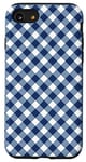 Coque pour iPhone SE (2020) / 7 / 8 Carreaux carrés vichy bleu à carreaux