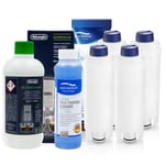 4 Water Filter For Delonghi DLSC002 + Descaler EcoDecalk DLSC500 + Milk Cleaner