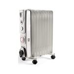 Pifco 2kW White 9 Fins Oil Filled Radiator With Timer - PIF203878