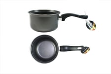 Sauce Pan Non-Stick 16cm Grey Carbon Stee Perfect for Kitchen Use