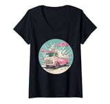 Womens Summer Ice Cream with this funny Truck Costume V-Neck T-Shirt