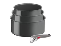 Tefal Ingenio L26094, Grytset, Grå, Gjuten Aluminium, Keramiska, Grå, Thermo-Spot
