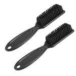2 Pcs Barber Shop Skin Fade Vintage Oil Head Shape Carving Cleaning Brush B4W7