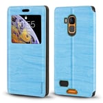 Ulefone Armor X7 Case, Wood Grain Leather Case with Card Holder and Window, Magnetic Flip Cover for Ulefone Armor X7 Pro