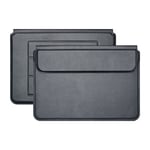 Tri-fold PU Skinn MacBook Sleeve 15-16&quot; (37 x 27 cm) - Svart