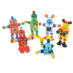 Novelty Wooden Robot Toy Learning Transformation Colorful A2