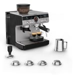 Krups Precision, Machine espresso manuelle avec broyeur, Barista, Espresso parfait, Interface intuitive avec accès direct aux réglages, XP801T10, Aluminum