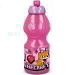 Minecraft Vattenflaska/Sportflaska för Barn 400ml Rosa