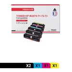NOPAN-INK - x5 Toners - W2070A x2 + W2071A + W2073A + W2072 (Noir x2 + Cyan + Magenta + Jaune) - Compatible pour HP color Laser 150 HP color Laser MFP 178series HP color Laser MFP 179series