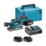 Makita DBO380RFJ-2 18v Brushless Finishing Sander (2x3Ah)