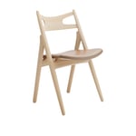Carl Hansen - CH29P Sawbuck Chair, Vitoljad Ek, Lädergrupp C Sif - 91 - Matstolar