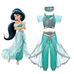 Jasmin Princess Costume Of Girls Aladdin The Magic Lamp Halloween Carnival Costume_y 140