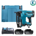 Makita DBN600RTJ 18V LXT Finishing Nailer + 2 x 5.0Ah Batteries, Charger & Case