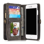 CaseMe Multi-slot Plånboksfodral iPhone SE (2022) grå