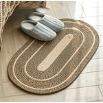 Oval matta i bomull för vardagsrum / sovrum 70x40 cm - Svart/Khaki