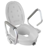 Mobiclinic - Réducteur wc et Réhausseur wc pour adultes Accoudoirs Toilette Ovale