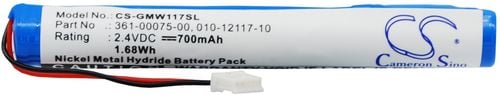 Batteri till 361-00075-00 för Garmin, 2.4V, 700 mAh