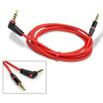 Compatible 3.5mm Stereo Jack to Jack Audio Headphone Cable for Monster Beats Dr. Dre Studio, Solo HD, Pro Detox (Red)