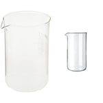 Bodum 1512-10 12 Cup Coffee Press Beaker, Glass - Transparent, 1.5L & Bodum Coffee Press Replacement Beaker, Borosilicate Glass - 3-Cup, Transparent (Capacity: three cup, 0. 35 L, 12 oz)