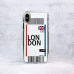 Personalised Plane Ticket Tag Boarding Pass Customised Phone Case/Cover Compatible with Samsung Galaxy A40 London