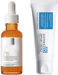 Vitamin B5 Repair Face Cream,Vitamin C Serum for Face,Antioxidant&Anti Aging Fac