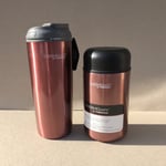 Thermos Thermocafe Insulated Copper 400ml Food Flask & 435ml Travel Mug Set NEW