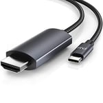 CSL Câble USB C vers HDMI 4 K 60 Hz – 3 m – Câble HDTV 4K – USB type C vers HDMI 2.0 – Compatible avec MacBook Pro 2020 2019 2018 2017, MacBook Air, iPad Pro, Surface Book 2, Galaxy S10, etc. – Noir