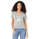 Life Is Good Crusher Vee T-Shirt pour Femme Motif Fleurs, Femme Mixte, 62583, Gris chiné, XXL