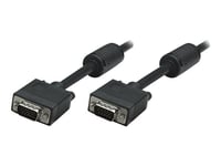 Manhattan VGA Monitor Cable (with Ferrite Cores), 15m, Black, Male to Male, HD15, Cable of higher SVGA Specification (fully compatible), Shielding with Ferrite Cores helps minimise EMI...