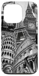 Collage rétro Paris New York Londres Rome World Travel Coque pour iPhone 13 Pro
