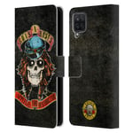 Head Case Designs Officially Licensed Guns N' Roses Rose Vintage Leather Book Wallet Case Cover Compatible With Samsung Galaxy A12 (2020)